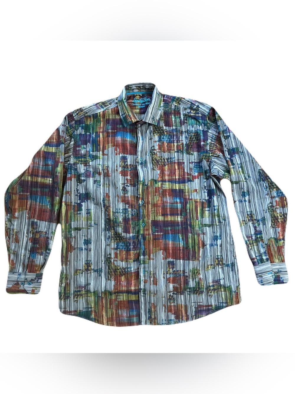 Lansky Bros Men’s Multicolor Abstract Print Men's Button-Up Shirt Size XXL NWOT